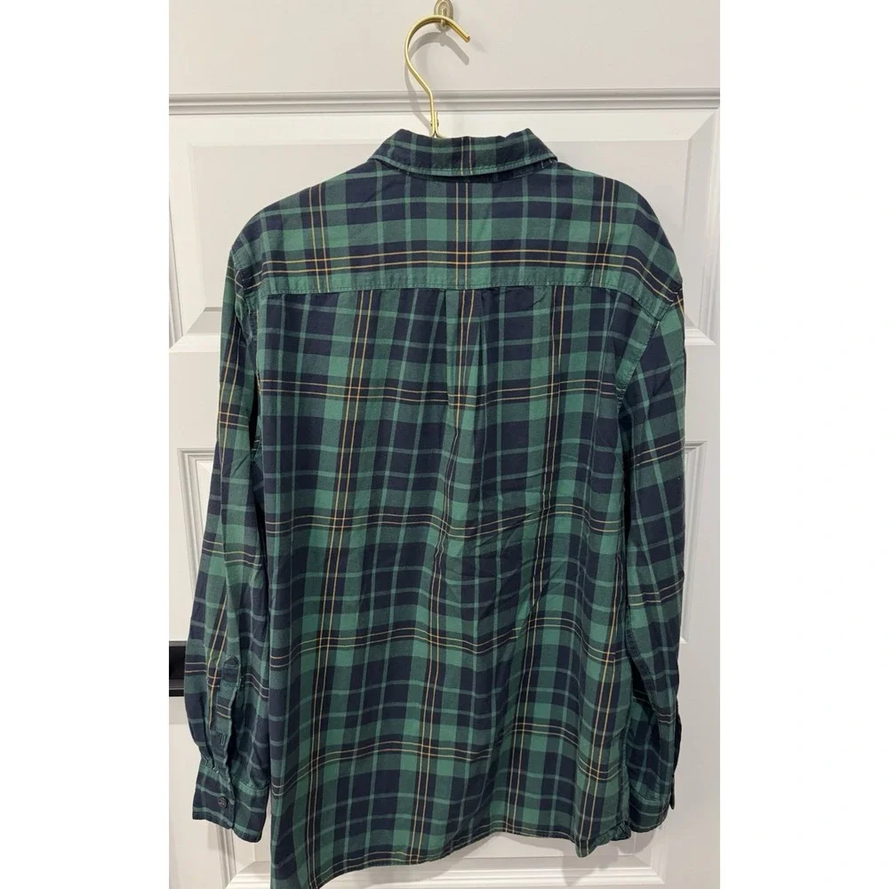 THE NORTH FACE Men's Green Plaid Long Sleeve Button Down Shirt XL XLarge Tall